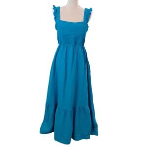 SOLD SOLD Square Neck Maxi Dress Ruffle Sleeves Tiered Skirt XL
